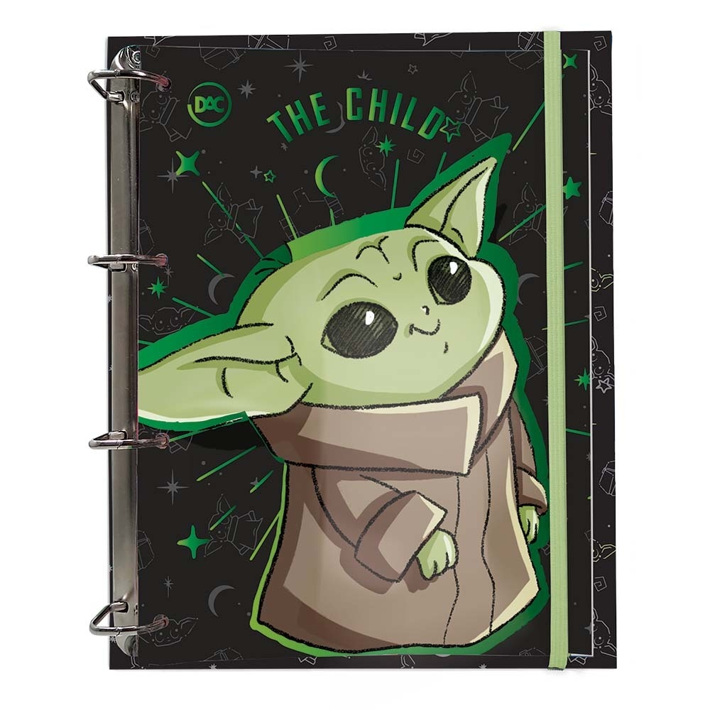 Prancheta Baby Yoda - Star Wars para anotações com 12 folhas + Refil