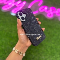 Case Guess glitter black ip 16 - comprar en línea