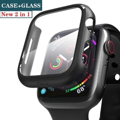 Case black vidrio templado 44mm