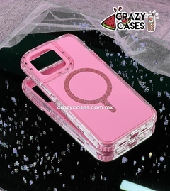 Uso rudo MagSafe glitter pink ip14/15 plus