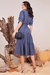 Vestido Chemise Azul Viscose Sarjada Evasê 301702 Fascinius - comprar online