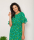 Vestido Crepe Babados Floral Verde 779 Valentina Sirrah - comprar online