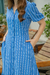 Vestido Linho Misto Azul Listrado 835 Valentina Sirrah - Via Karol I Moda Evangélica I Frete Grátis Estado de SP I Parcele até 10x
