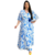 Vestido Longo Crepe Plissado Azul 17060 Puro Sharmy - loja online