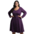 Vestido Curto em Malha Tricô Liso Roxo 141952 Donna Charme