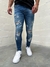 Calça Jeans Super Skinny Masculina Respingos Laranja JJ
