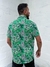 Camisa Reistilo Botão Green&Preta&Branca Manga Curta Floral na internet