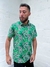 Camisa Reistilo Botão Green&Preta&Branca Manga Curta Floral - comprar online
