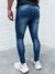 Calça Jeans Super Skinny Masculina Escura Detalhes Dourado JJ - Reistilo Loja de Roupas e Acessórios Masculino e Feminino