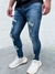 Calça Jeans Super Skinny Masculina Escura Detalhes Dourado JJ - comprar online