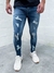 Calça Jeans Super Skinny Masculina Escura Detalhes Dourado JJ