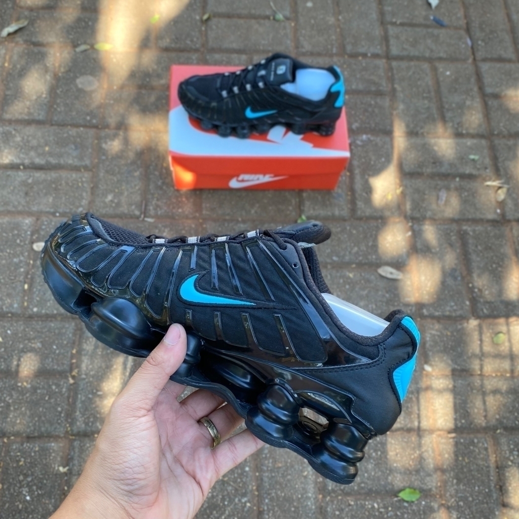 Nike Shox 12 Molas Preto Azul Revolucao Kits