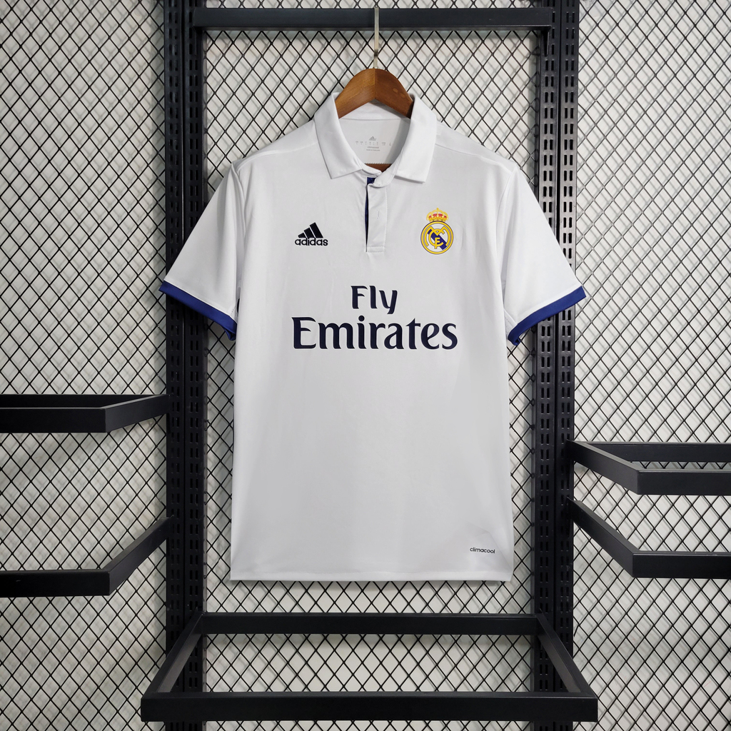 Camisa Real Madrid Home Retrô 16/17 - Branca