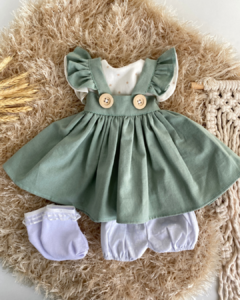 Conjunto Jardineira verde - Bonecas para Infancia - comprar online