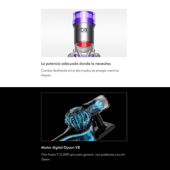 ASPIRADORA INALÁMBRICA VERTICAL Y DE MANO DYSON V8 ANIMAL EXTRA NEGRA Y PLATA - comprar online