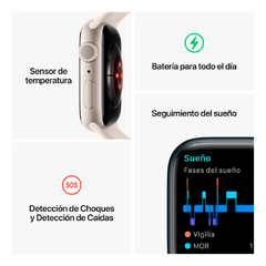 APPLE WATCH SERIES 8 GPS 41MM SILVER ALUMINUM CASE WITH WHITE SPORT BAND - Flux Solutions