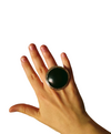 anillo Obsidiana negra xl regulable de alpaca