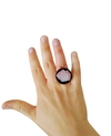 anillo regulable turmalina negra y cuarzo rosa