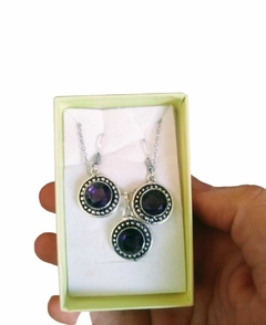 conjunto collar + aros amatista facetada imp. India - comprar online