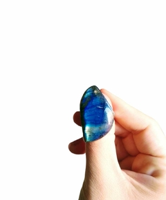 anillo labradorita azul xl regulable - comprar online