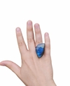 anillo regulable labradorita azul