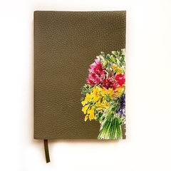Cuaderno Liso| Fresias en Flor Verde seco