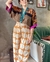 Blusa Cropped Kimono Xadrez Paisley - Tropicália