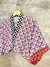 Blusa Cropped Mini Kimono Retrô Lilás na internet