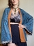 Casaco Kimono Dupla Face Aquele Abraço Caramelo e Azul - comprar online