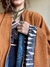 Casaco Kimono Dupla Face Aquele Abraço Caramelo e Azul