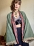 Casaco Kimono Dupla Face Aquele Abraço Verde e Terracota