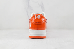 BAPE STA PATENT LEATHER ORANGE WHITE - loja online