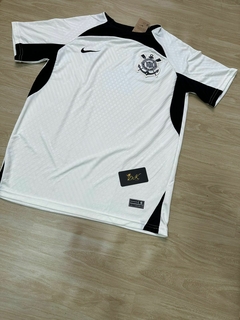 Camisa Corinthians Branca detalhe Preto na internet