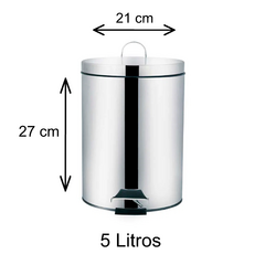 Lixeira Inox 5 Litros - Mor