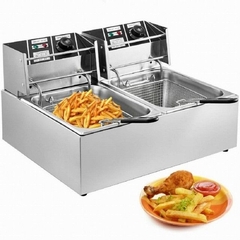 Fritadeira Elétrica 2 Cubas Aço Inox 12 Litros 220v 6000W C/ Selo do inmetro - comprar online