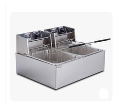 Fritadeira Elétrica 2 Cubas Aço Inox 12 Litros 220v 6000W C/ Selo do inmetro