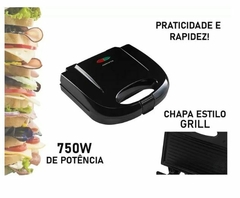 Sanduicheira Grill Elétrica agratto Black 750w 220v - comprar online