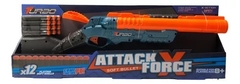 Pistola Turbo Attack Force Manual X12 Dardos Escopeta