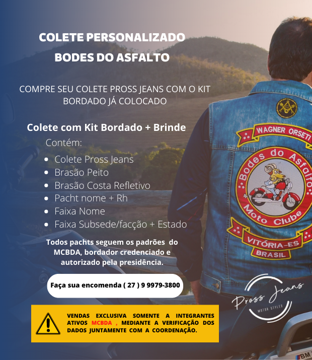Banner de Pross Jeans | Coletes e Calças Motociclista