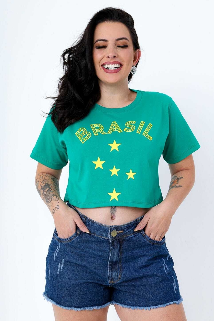 T-Shirt Cropped Brazil