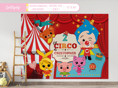 Plim Plim Backdrop carnival circus Birthday