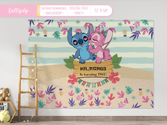 Stitch and Angel Birthday - Gender Reveal Backdrop 3