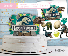 Jurassic Party cake topper printable jpg Digital