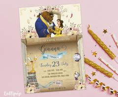 Beauty and the beast Digital Party Invitation - buy online