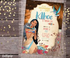 Pocahontas Princess Birthday Invitation - buy online