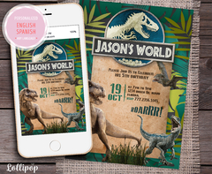 Jurassic world Digital Party Invitation
