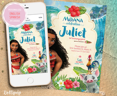 Moana Digital Party Invitation