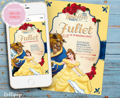 Beauty and the beast Digital Party Invitation