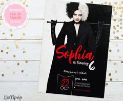 Cruella Movie Digital Party Invitation - buy online