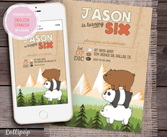 We bare bears Digital Party Invitation
